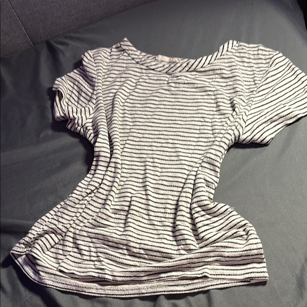 Striped Black and White Women's Top